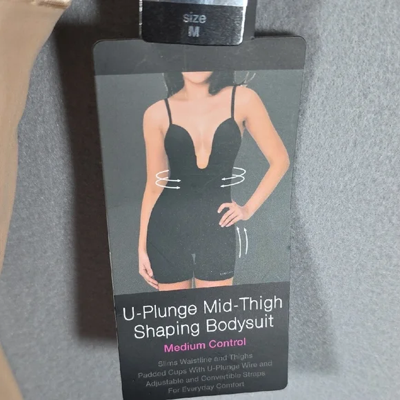 Womens bebe Nude Shapewear Bodysuit Size Medium Mid Thigh Medium Control - Picture 4 of 7